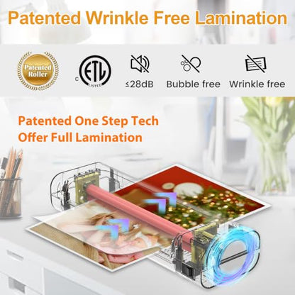 VidaTeco 9-inch Laminator Machine with 20 Laminating Sheets | Laminating Machine 8.5 x11 with 2-Min Faster Preheat, Small Personal Laminator for Teachers, Office, School, Black