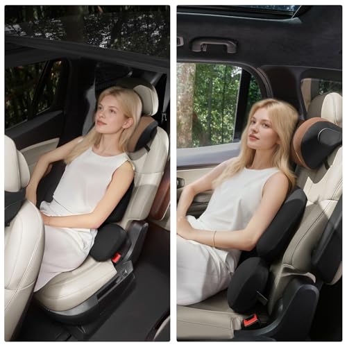 BEBAS Ergonomic Car Headrest Pillow, Memory Foam Neck Support, Brown - color: Brown