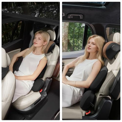 BEBAS Ergonomic Car Headrest Pillow, Memory Foam Neck Support, Brown - color: Brown