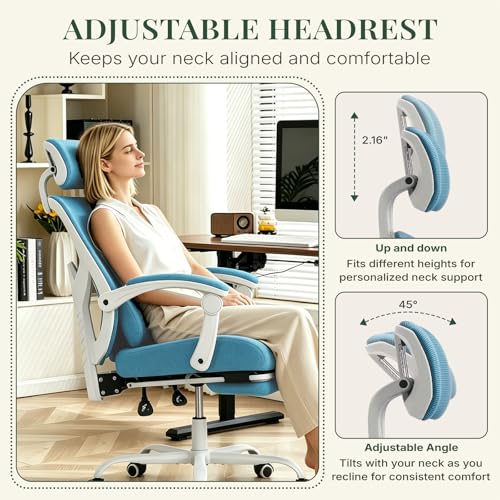 Ergonomic Office Chair with Footrest, Computer Gaming Chair