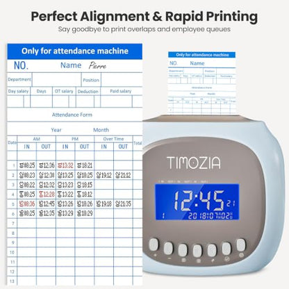 Time Clocks for Employees Small Business, Auto-Align Time Clock, 6 Punches per Day Time Machine | Clock in Machine for Employees with 100 Time Cards, 2 Ink Ribbons