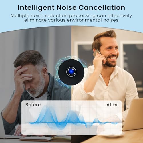 ConfCall MS13B Corded USB Speakerphone, Triple Array Mics with Noise Reduction, Enhanced Voice Pickup, Full-Duplex for Zoom, Teams, Skype