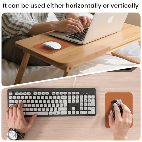 Small Mouse Pad 6 x 8 Inch, Horizontal and Vertical Flexible use. Great for Traveling, Wireless laptops, Keyboard Trays, Offices, etc. (Brown) - color: brown