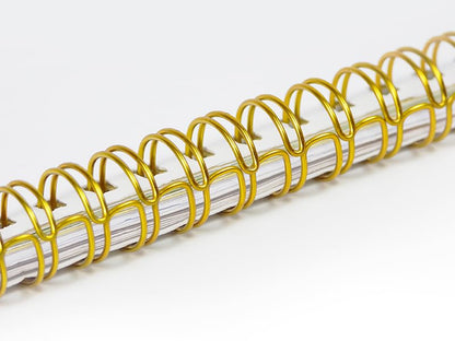 Rayson Wire Binding Spines, 7/16" 3:1 Pitch, 32-Loop Gold, 100 Pack | Binds up to 80 sheets; double-loop design helps pages turn smoothly in reports, manuals and project files.