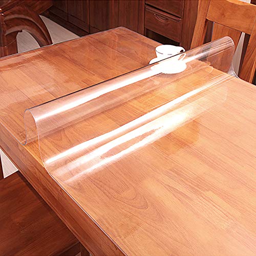 Multi-Size Rectanglar Clear PVC Table Pads Tabletop Runner Crystal Plastic Desk Topper for Office Night Stand Makeup Bedside Tabletop Glass Desktop Cover Mat Wipeable Water Resistant 12x36 Inch - color: Clear Rectangle, size: 12" x 36"