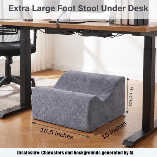 Foot Rest for Under Desk at Work, Soft Ergonomic Footrest, - color: Blue+aa