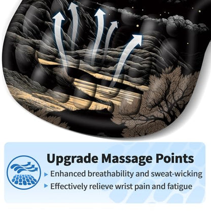 YIWEI Ergonomic Mouse Pad with Wrist Rest for Carpal Tunnel Pain Relief - color: Moon