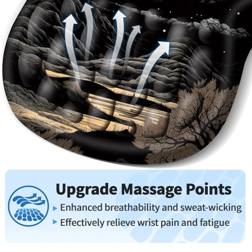 YIWEI Ergonomic Mouse Pad with Wrist Rest for Carpal Tunnel Pain Relief - color: Moon