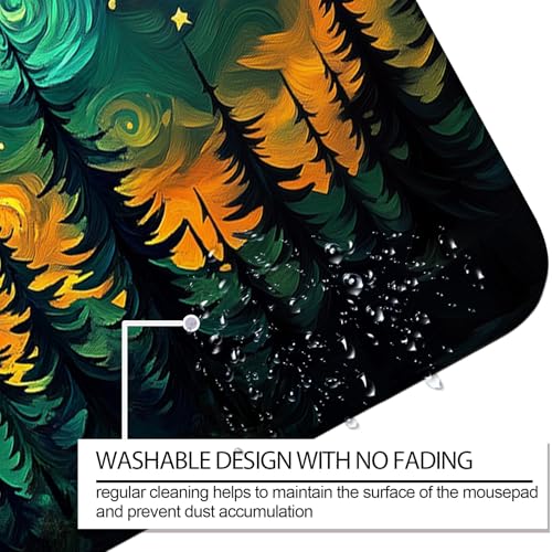 Starry Night Forest Dragon Gaming Desk Mat, XL Extended Mouse Pad - color: W05