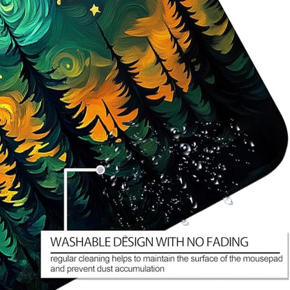 Starry Night Forest Dragon Gaming Desk Mat, XL Extended Mouse Pad - color: W05
