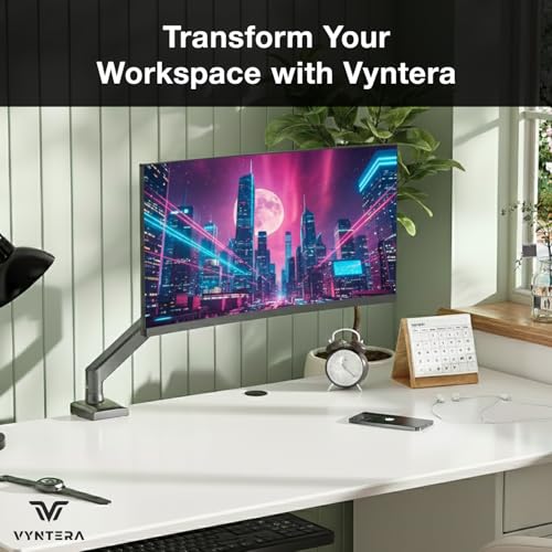 Single Monitor Arm Desk Mount – Adjustable Gas Spring Monitor Stand for 13”–34” Screens, Full Motion Swivel, Tilt & Rotation, Heavy Duty VESA Mount for Office, Gaming & Professional Setup - style: Single Monitor Arm
