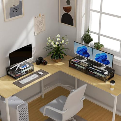gianotter Computer Monitor Stand Riser with Drawer - color: Black