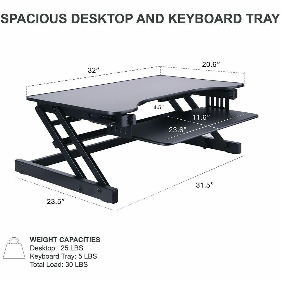 Lorell Adjustable Desk/Monitor Riser, Black - color: White