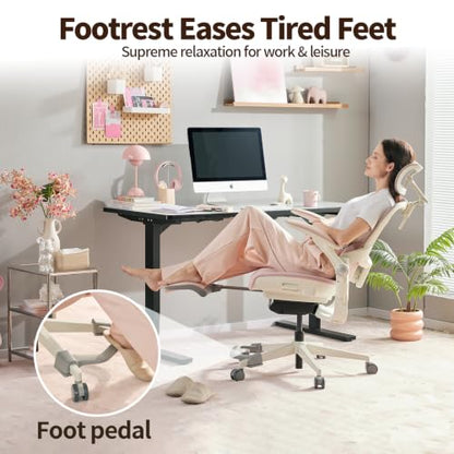 MUSSO E80 Muse Petite Ergonomic Office Chair for Women & Small Frames Pink - color: Pink