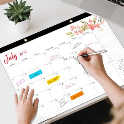 Tcamp Desk Calendar 2026-2027, Jul 2026-Dec 2027, 18-Month, 17" x 12" Large - color: Floral, size: 17"x12"(Jul 2026-Dec 2027)
