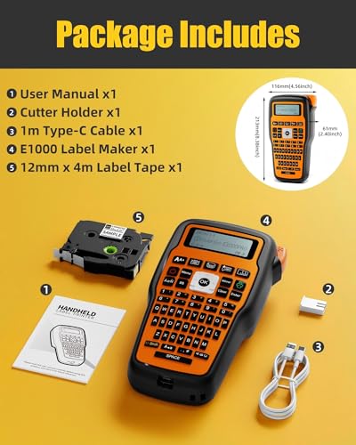 Label Maker Machine with-Tape, Heat Shrink Label Maker Waterproof-Labels