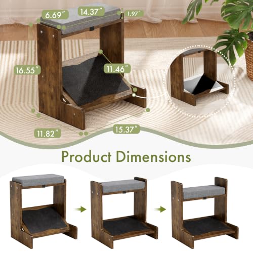 Adjustable Double Step Foot Rest Under Desk - size: Double Layer-With Cushion