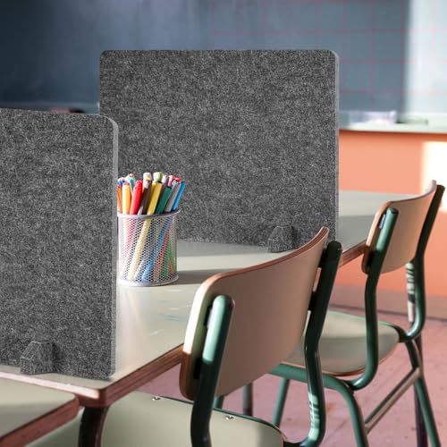2 Pack Acoustic Desk Dividers, 24" x 20" (Dark Gray) | Freestanding Privacy Panels Set with Noise - Reducing Design Cubicle Sound Proof, Ideal for Office, Classroom, and Home - color: Dark Gray, size: 2 Pack