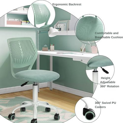 Homy Casa Ergonomic Adjustable Chair with Swivel Base and Cushioned Backrest for Kitchen Counter Dining Island and Home Lounge (Mint Green) - color: Mint Green
