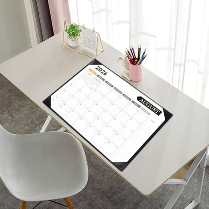 Desk Calendar 2026-2027, 22 x 17, Jun. 2026-Dec. 2027, PU Desk Pad - color: Black