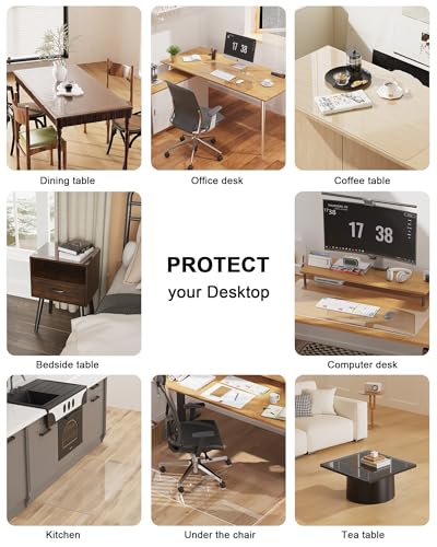 Clear Table Cover Protector 20 x 36 Inch, 2mm Thick - color: Clear, size: 36" x 20"