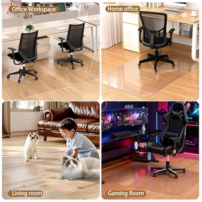 Clear Office Chair Mat for Hard Floors, Plastic Floor Protector for Chairs - size: 36" x 48"