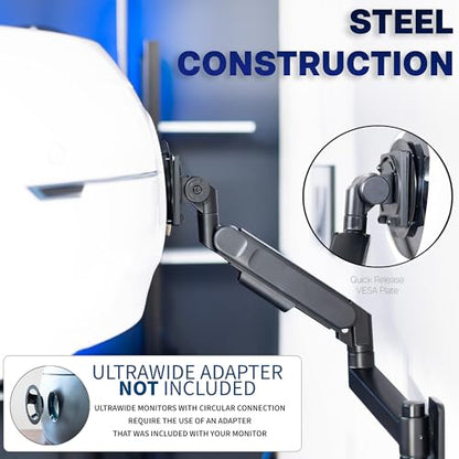 VIVO Black Ultrawide Monitor Wall Mount for up to 57 in Screens, MOUNT-G57 | TV and Monitor Arm, VESA Wall Mount, Designed for Samsung Odyssey Ark, Neo G9, ViewFinity S9, and More, Holds 59.4 lbs - size: Up to 57", style: Single Mount