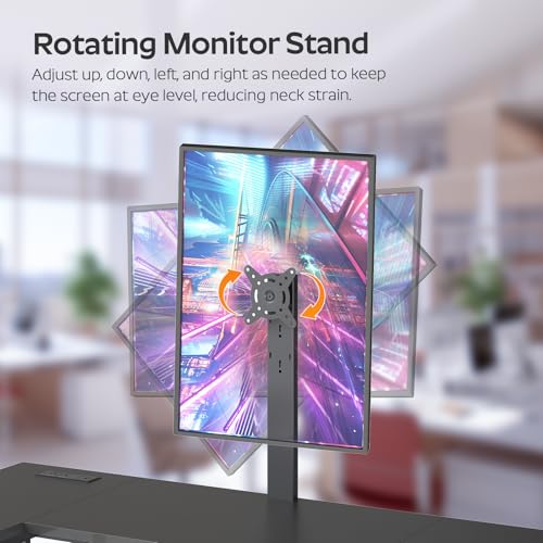 YATINEY L Shaped Computer Desk with Adjustable Monitor Stand, Gaming Desk with Power Outlets, Office Desk with Fabric Drawer, File Drawer and Hook, for Living Room, Home Office, Black DN03UBB