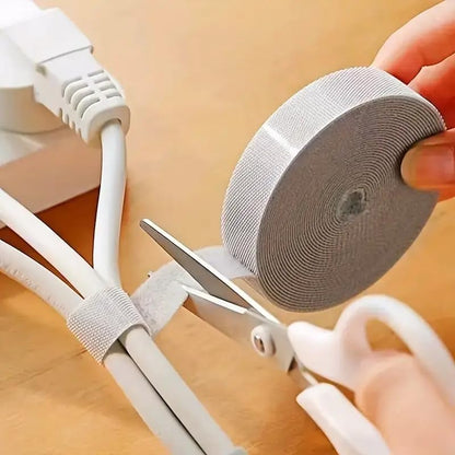 1 Pack Adjustable Cable Organizer Roll | 3m (118.1 inch) Reusable Wire Management Strap for Desktop and Electrical Cable Routing