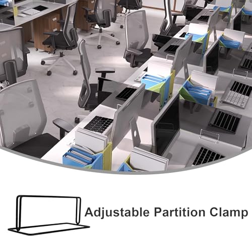 Desk Partition Clamp Glass Baffle Clamp Aluminum Alloy Screen Partition Clip for Office Desktop Privacy Panel Screen Clip for Cubicle Accessories 1 Pack