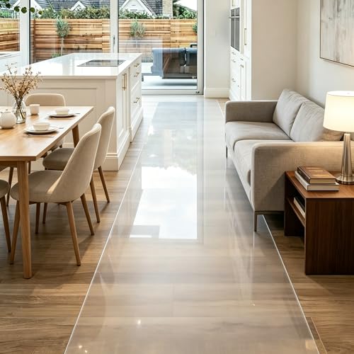 3x10ft Plastic Runner,36x120IN Clear Floor Mat,60 mil Thick Vinyl Floor Carpet,Transparent Area Rug for Entryway Kitchen Hallway - color: Clear, size: 3x10ft
