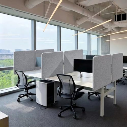 Desk Divider 2 Pcs Desk Privacy Panel 23.6'' x 23.6'',Acoustic Sound Absorbing and Noise Reducing Desk Partition for Office Desk,Clamp-on Desk Divider Partition with Adjustable Universal Base - size: 23.6''L x 23.6''W