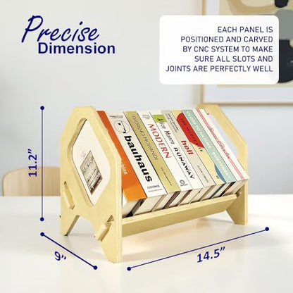 Desktop Bookshelf, Stackable Book Organizer with Handle, Storage Rack for CD/Magazine/File Folder, Portable Small Bookshelf for Study, Living Room, Kid's Room, No Nails, Small Size - style: Small Size