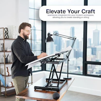 VIVO Black 36 in Tilting Stand Up Desk Converter, DESK-V036T