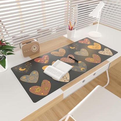 Colorful Star Magic Heart Large PU Leather Mouse Pad, 31.5" x 15.7" - color: Magic Heart, size: 31.5" x 15.7"