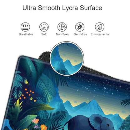 Elephant Mouse Pad and Keyboard Wrist Rest Animal Desk Mat Set Gaming Mousepad with Wrist Support XXL Computer Mat 31.5" x 15.75" Mouse Mat for Work Game Home Office - color: Elephant