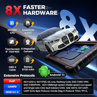 Autel Scanner MaxiCOM MK900: 3000+ Active Tests 40+ Service as MK900-BT | 8 in Up of MK808S MK808BT Pro MX808S, 2026 Bidirectional Diagnostic Tool as MX900 MK900BT, All System, CAN-FD&DOIP, FCA SGW