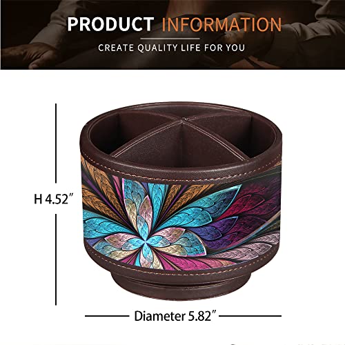 BIBELUN TV Remote Control Holder 360 Swivel Pen Holder Art Supply Organizer - color: Fractal Flower