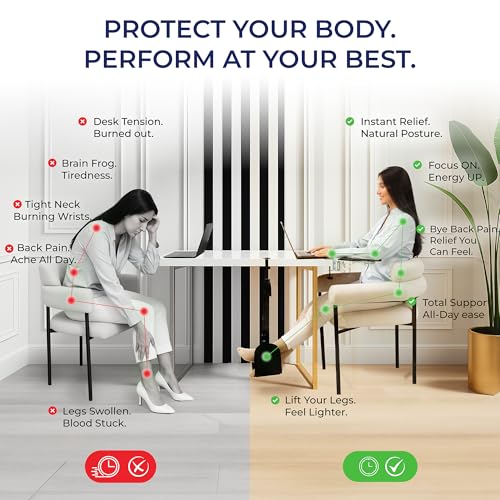 Ergonomic Foot Hammock & Arm Rest for Desk - Memory Foam Footrest Under Desk with Adjustable Elbow Support for Office Work & Gaming | Comfort Set for Everyday Relief