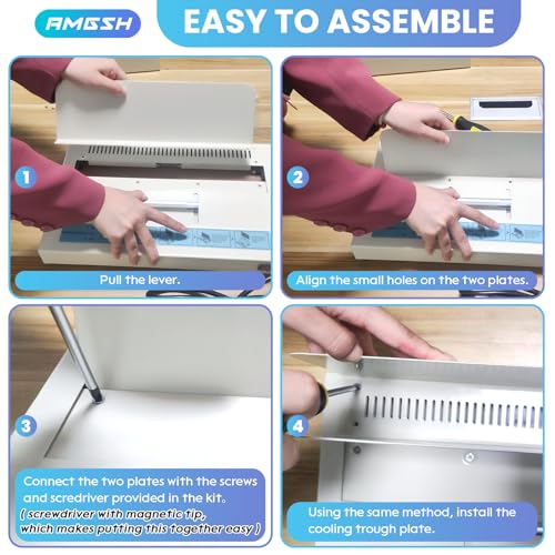 110V Thermal Binding Machine, 1-50mm Binding Thickness, A4 Maximum Binding Length, 500 Sheets Capacity with 20pcs 1/2" (12mm) Glue Strips with mesh Backing for Thermal Book Binder