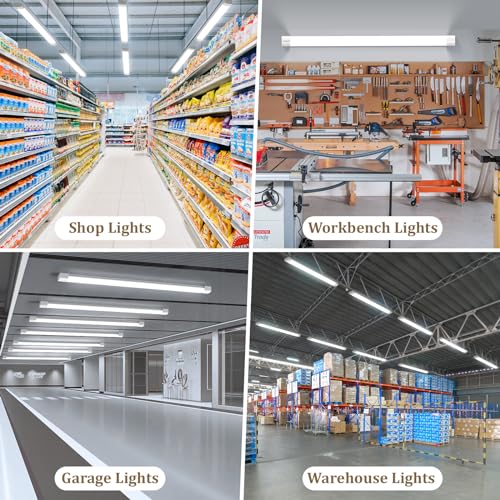 Airand Linkable Led Garage Light 5FT Shop Lighting Fixture with Plug in Cord, LED Closet Lights 5000K Under Cabinet Lighting Tube Lights 45W for Kitchen Bathroom Workbench with ON/Off Switch - size: 5FT-1PCS