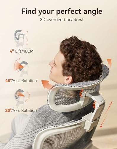 SIHOO B100 PRO Ergonomic Mesh Office Chair with Footrest - color: Light White, size: Pack of 1