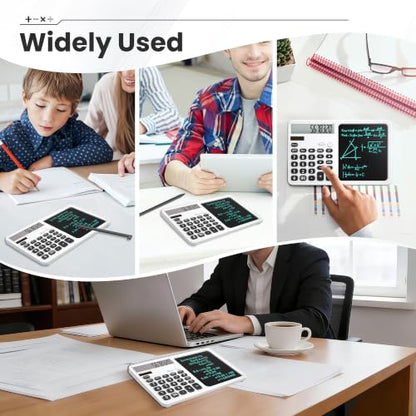 Desk Calculator with LCD Writing Tablet & Foldable Kickstand