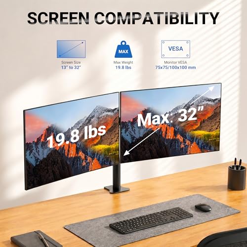 GRIFEMA Monitor Mount for 13-32 in, Dual Monitor Arm, Up to 19.8 Lbs Each - size: Dual Mount
