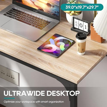 BestOffice Computer Desk,Home Office Desk, Modern Simple Style for Home Office Study Writing (Nature, 39 Inch) - color: Nature, size: 39 Inch