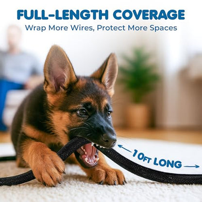 SunGrow Pet Cord Protector, 1/2 Inch Wire Loom Tubing Cable Sleeve, Dog, Cat, Ferret Wire Split Sleeve, Cable Protector Tubing, Restricts Chewing, Polyester Cable Management Sleeve, 10 Feet