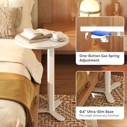 FLEXISPOT Gas Spring Lift Sit-to-Stand Table,20" Round Bar Table - color: White, size: 20‘’