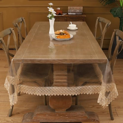 Walrus Clear Vinyl Tablecloth Protector Waterproof/Oil-Proof Plastic Square Transparent Sheet Table Cover (54X54 Inch) - size: 54" x 54" (Square)