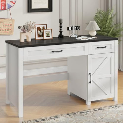 Vabches Farmhouse 47" Executive Desk with Drawers, Black - color: Black, size: 47"W