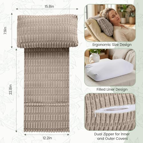 Recliner Pillow, Adjustable Neck Pillow for Recliner - color: Light Brown